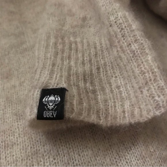 Obey Oatmeal Mohair Wool Sweater - Picture 4 of 7